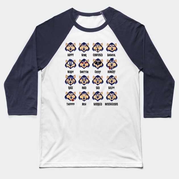 Werewolf Emoji Board Baseball T-Shirt by mannycartoon